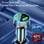 300W USB Car Charger Adapter 2 in 1 Super Fast Charging with Voltage Monitor for Samsung OPPO VIVO Huawei Oneplus iPhone iPad - Image 6
