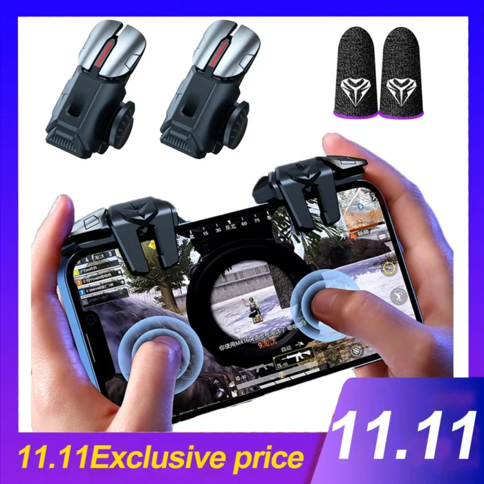 G21 Mobile Phone Game Trigger Gamepad Joystick 6-Finger Aim Shooting L1 R1 Key Button Game Fingertips For PUBG Game Controller - Image 1