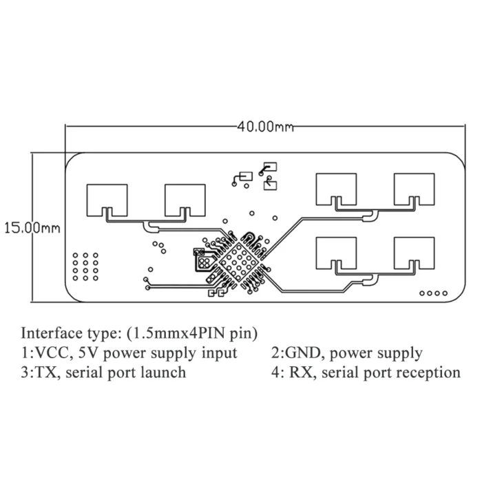 24GHz Human Motion Trajectory Tracking Sensor FMCW Wave Radar Induction Module Target Positioning 6M ASCII Output LD2450 - Image 4