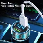 300W USB Car Charger Adapter 2 in 1 Super Fast Charging with Voltage Monitor for Samsung OPPO VIVO Huawei Oneplus iPhone iPad - Image 2