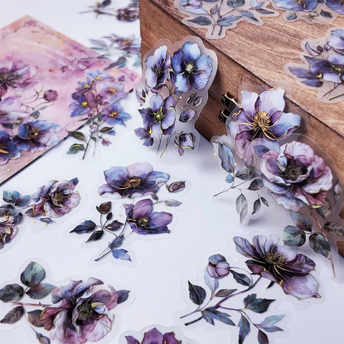 20 pcs Vintage Flower Plant PET Stickers Scrapbook Decorative Sticker Label Diary stationery Junk Journal Planner Materials - Image 4