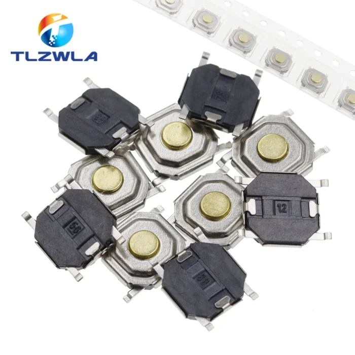 100PCS 4X4X1.5MM SMD Tactile Tact Push Button Micro Switch 4*4*1.5mm Push Button Copper Head Keys Button 4Pin - Image 1