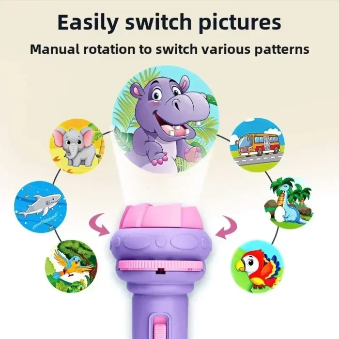 Flashlight Projector Torch Lamp Toy Cute Cartoon Creativity Toy Torch Lamp Flashlight Projector Toy Baby Sleeping Story Book - Image 3