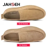 Genuine Leather Men Casual Shoes Business Luxury Brand Italian Mens Loafers Moccasin Breathable Slip on Boat Soft Driving Shoes - Image 2