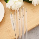 8/12/14mm Glass Drinking Straw Reusable High Borosilicate Glass Straw Set with Brush Bubble Tea Smoothies Party Bar Accessories - Image 2