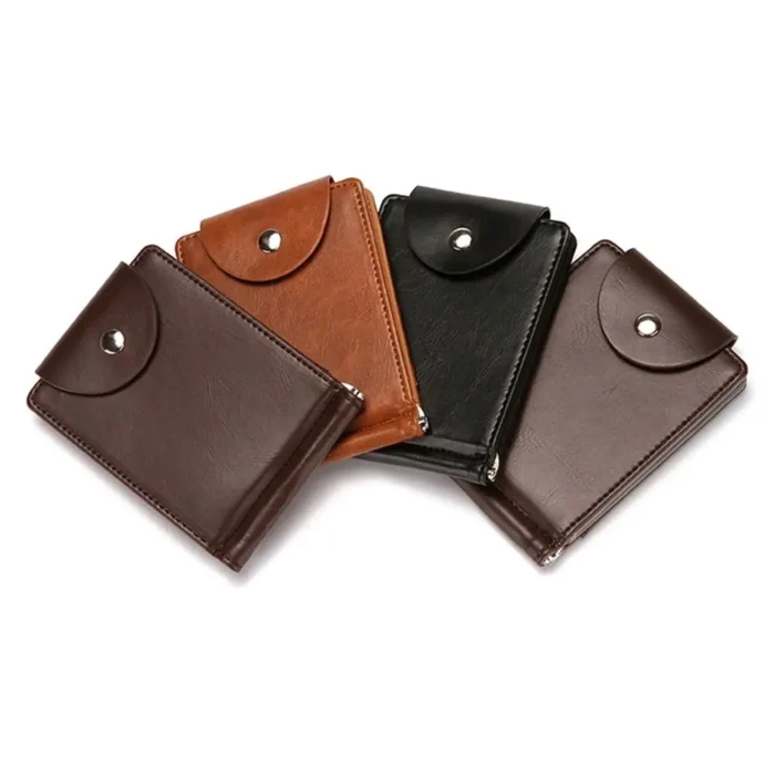 High Quality Multifunctional PU Leather Short Wallets Male Fashion Vintage Purse Hasp Coin Pouch Cards Holder Money Clips - Image 2