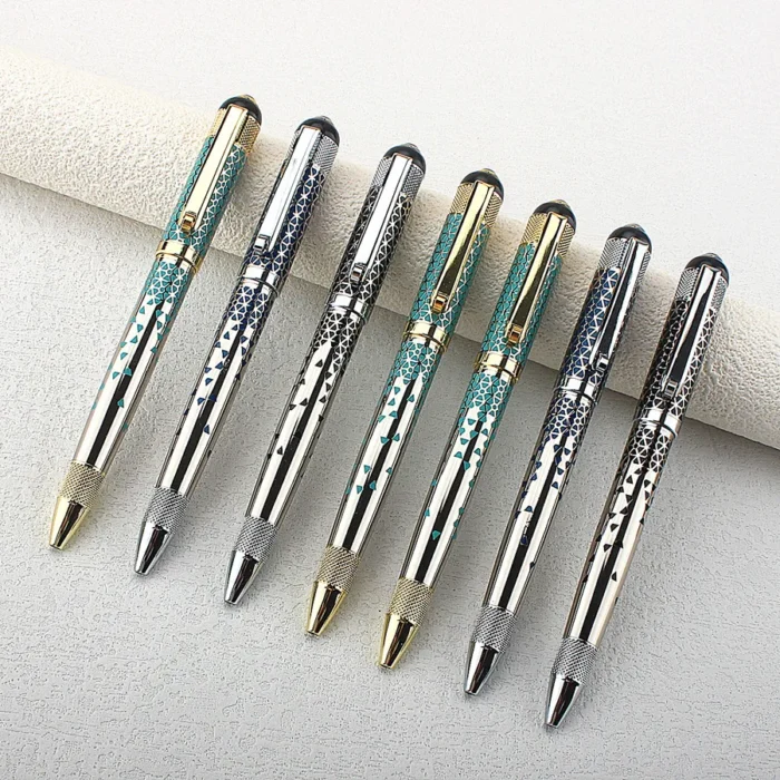 Luxury Metal Ballpoint Pen - Medium Point Twist Closure for Daily Office Writing Blue Ink Stationery School Supplies - Image 2