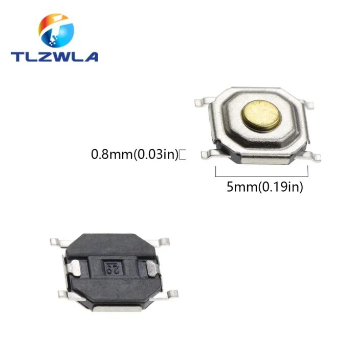 100PCS 4X4X1.5MM SMD Tactile Tact Push Button Micro Switch 4*4*1.5mm Push Button Copper Head Keys Button 4Pin - Image 5