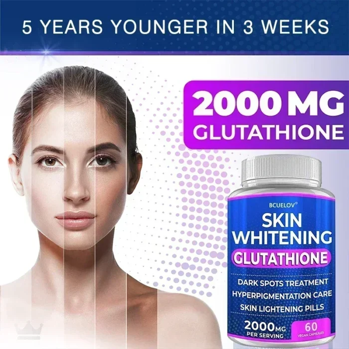 Glutathione Skin Whitening - 2000 mg Glutathione Supplement - Anti-Aging Antioxidant, Skin Nutrition Supplement - Image 2