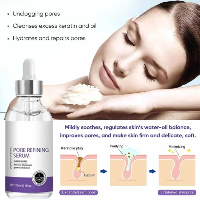 Pore Shrinking Serum Face Removing Large Pores Tightening Facial Pore Minimizing Essence Skin Care Beauty Firm skin - Image 3