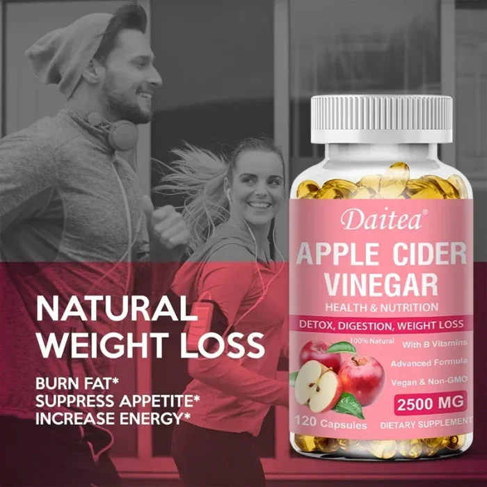 Apple Cider Vinegar Capsules B Vitamins Weight Management Detox For Bloating and Constipation Slimming Products Fat Burning - Image 5