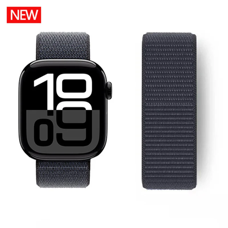 kf-S5bd1064128994c358d0d5cef2bbed922l Nylon loop Correa For Apple Watch Band 45mm 44mm 46mm 40mm 49mm 41mm 42mm 38 Bracelet iWatch Series 6 Se 7 8 9 10 ultra 2 straps - Image 1