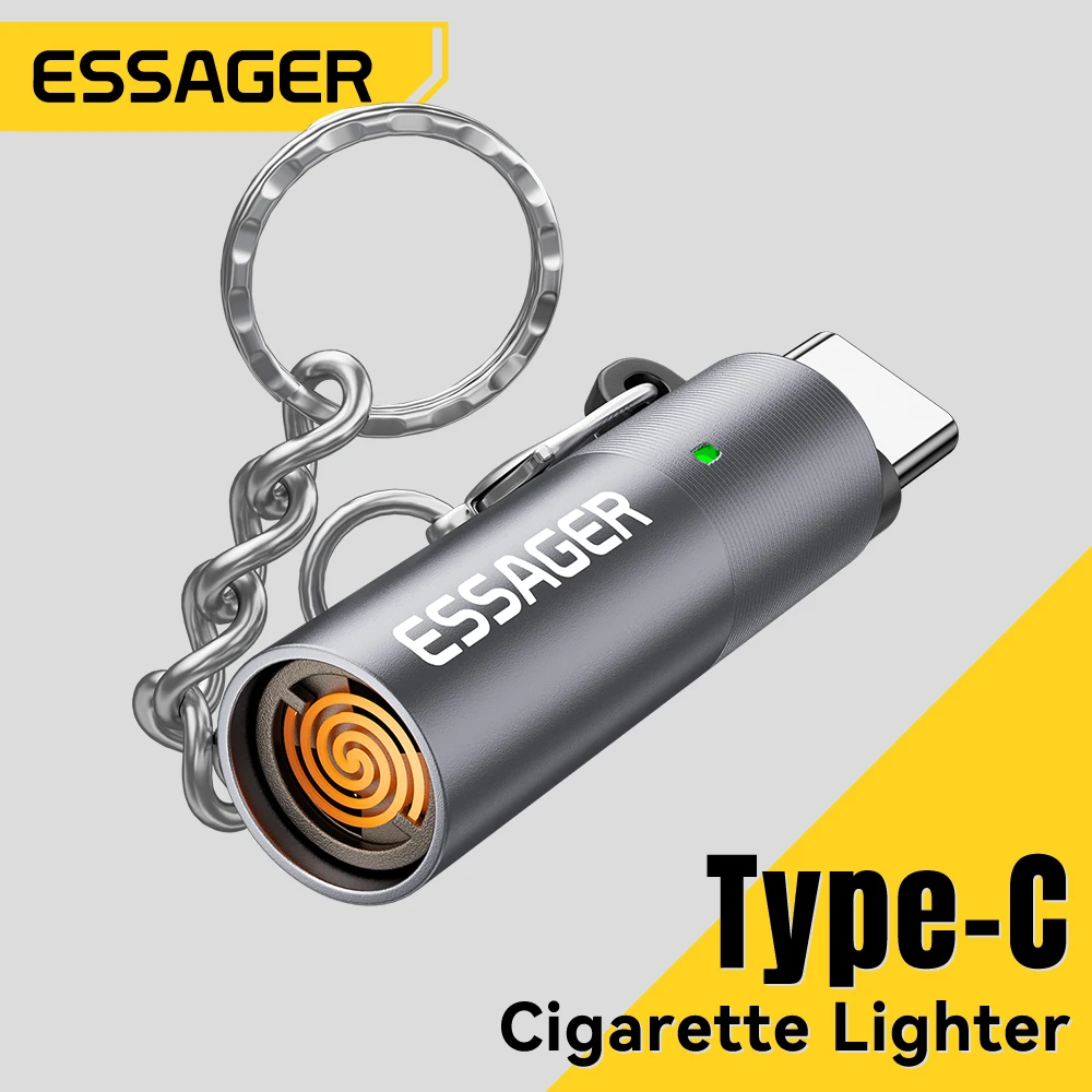 kf-S5f484702d24c483e9415d630b62785cc9 Essager USB-C Mini Lighter Tungsten Wire Blow-to-Ignite Safety for Air Travel No Flame Auto Shut-Off Typec Cigarette Lighter - Image 1