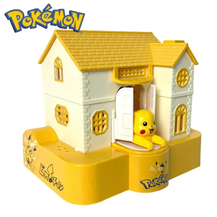 Pokemon Piggy Bank House Anime Cartoon Pikachu Electronic Music Plastic Money Box Steal Coin Bank Pokémon Kid Toys Gifts - Image 1