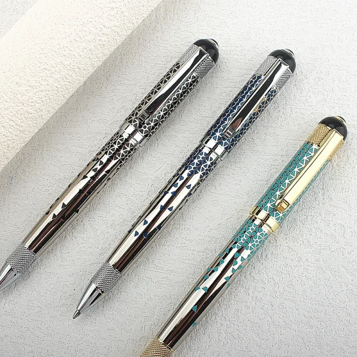 Luxury Metal Ballpoint Pen - Medium Point Twist Closure for Daily Office Writing Blue Ink Stationery School Supplies - Image 5