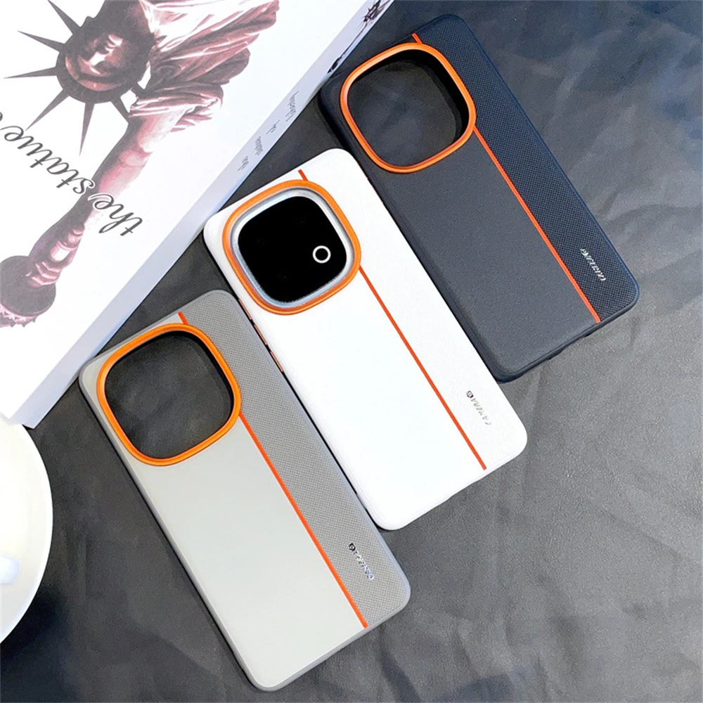 kf-S621f023e8b804ee3b9cec859bbf0d7b22 Colorful Faux Leather Red Lens Ring Raised Protective Lens Case For IQOO Z10 Turbo Pro IQOO 13 Y300 GT Camera Protection Cover - Image 1