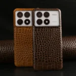 Suitable for Xiaomi 13/14 PRO 13/14 ULTRA PocoF6 Phone Case Genuine Leather Crocodile Pattern Protective Case Business Anti Drop