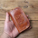 Retro Leather Men's Car Key Bag Top Layer Cowhide Multi-Function Waist Bag Coin Purse Brown Ladies Card Wallet NZPJ - Image 3