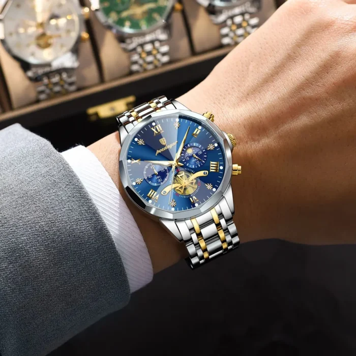 POEDAGAR Luxury Men Watch Top Original Waterproof Luminous Chronograph Man Wristwatch Stainless Steel Quartz Men's Watches Reloj - Image 6