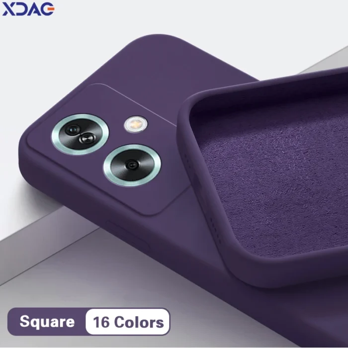 Square Liquid Silicone Case Cover for OPPO A79 A78 A77 A76 A73 A72 5G Lens Protection High Qualtiy Soft Classic Phone Back Shell - Image 1
