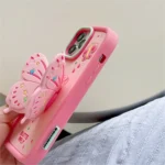 3D Butterfly Folding Bracket Phone Case For iPhone 16 15 13 14 11 12 Pro Max XR XS Max 6 7 8 Plus Soft Silicone Shockproof Cover - Image 6