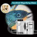 Portable 60X Handheld Magnifying Glass Mini Pocket Microscope Loupe Currency Detector Jeweler Magnifier With LED Light - Image 3