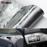 Carbon Fiber Sticker Ghost Silver Carbon Fiber Vinyl Wrap Films Glossy Car Sticker Anti Scratch Waterproof Decal Car Accessories - Image 6