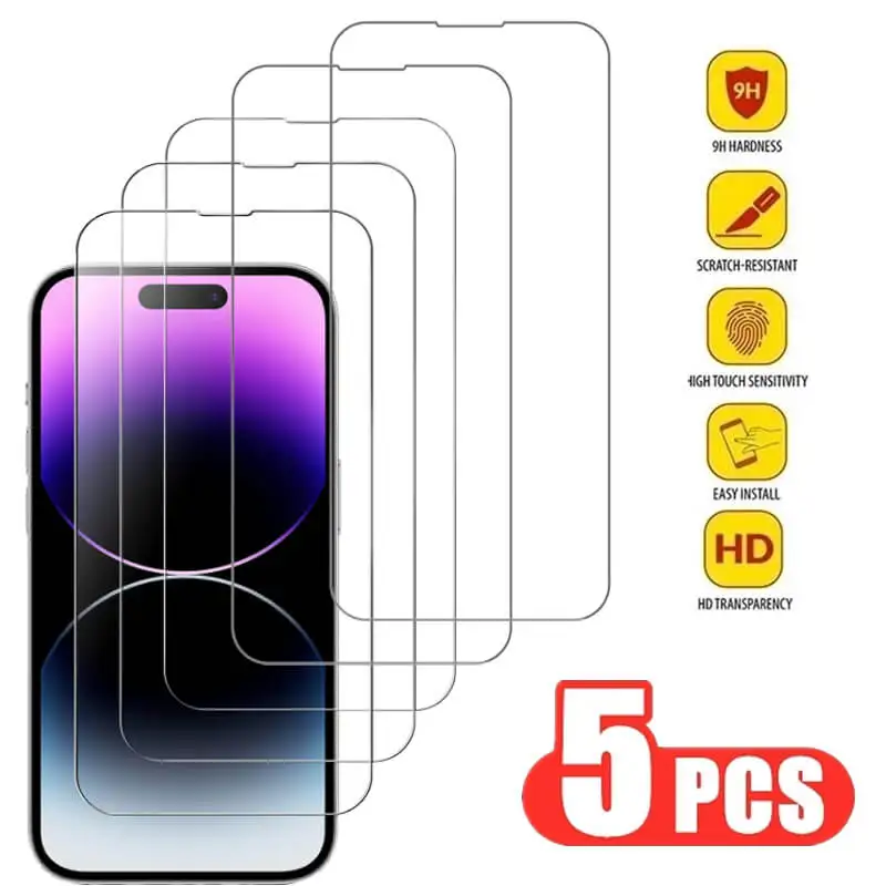 kf-S9294669f69cf4782a03f349ad757aab5j Tempered Glass for iPhone 14 Pro 15 16 17 13 12 11 pro max screen protector for iphone 15 pro mica for iphone 13 14 pro glass - Image 1