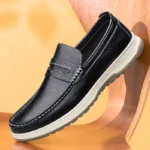 Spring New Men's Round Toe Comfortable Anti Slip Thick Soled Casual Leather Shoes Fashionable Men's Sports Fit Outdoor Shoes - Image 3