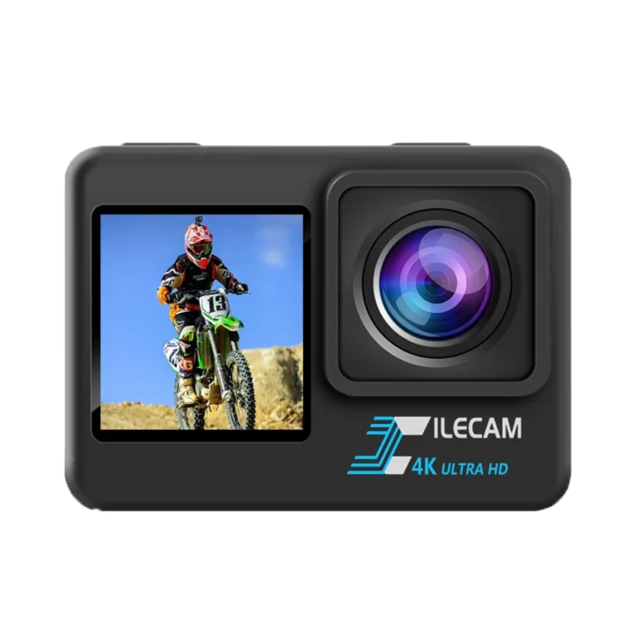 4K UHD Action Camera 1080P 30FPS 2.0 Inch IPS Screen Video Camera Anti-Shake Dual Screen Display 120 Wide Angle 30M Waterproof - Image 2