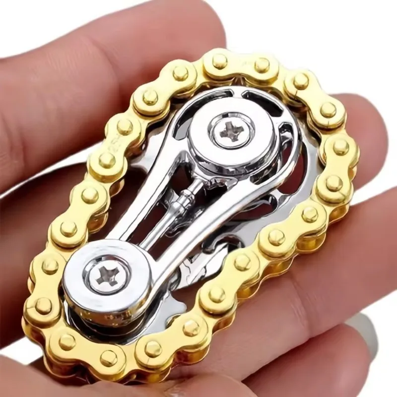 kf-S9a9160ca13114c8c800f9fe1a89714dfo Sprocket Flywheel Flywheel Flying Top Flying Disk Anti-Anxiety Ornaments Metal Bicycle Chain EDC Rotating Flying Disk Adult Toy - Image 1