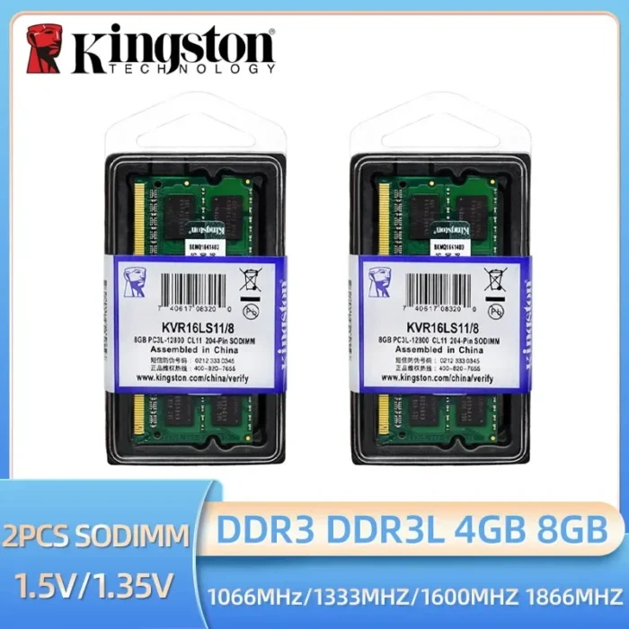 Kingston Laptop Ram 4GB 8GB DDR3 DDR3L 1600Mhz 1066MHz 1333Mhz 1866Mhz SODIMM PC3-12800 PC3-14900 Notebook Ram DDR3 Dual Channel - Image 1
