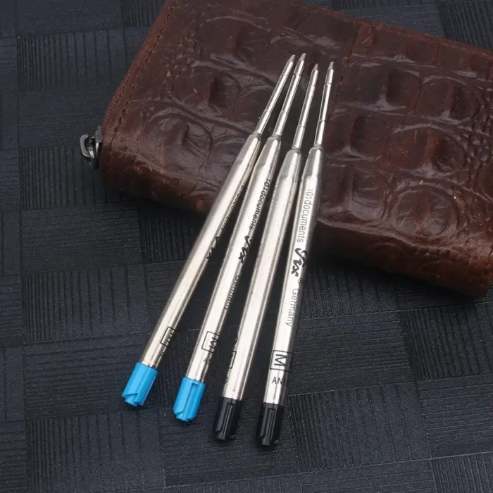 10 Pcs/Lot Blue / Black Metal Ballpoint Pen Refill Medium Writing Point Smooth standard Ink Refills Stationery Supplies - Image 3