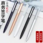 Metal Signature Rotate Gel Ballpoint Pen,0.5mm Fine Point Black ink Sign Pens Smooth Writing Replace Blue ink Refills Rods - Image 2