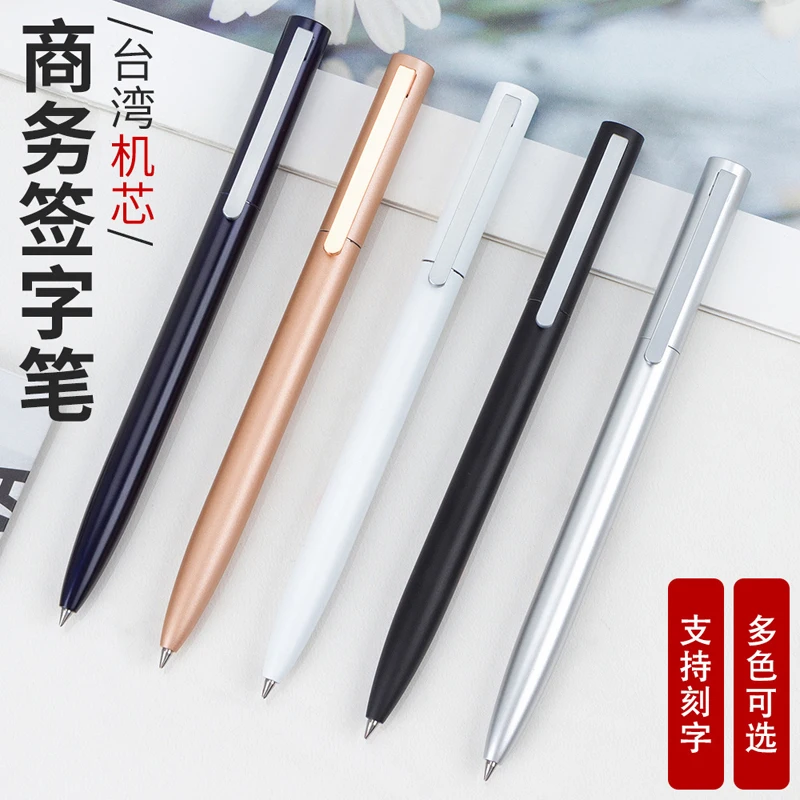 kf-Sa8c9910f199a4970a9e9184dd65177cbh Metal Signature Rotate Gel Ballpoint Pen,0.5mm Fine Point Black ink Sign Pens Smooth Writing Replace Blue ink Refills Rods - Image 2