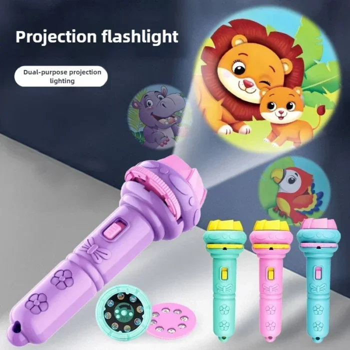Flashlight Projector Torch Lamp Toy Cute Cartoon Creativity Toy Torch Lamp Flashlight Projector Toy Baby Sleeping Story Book - Image 4