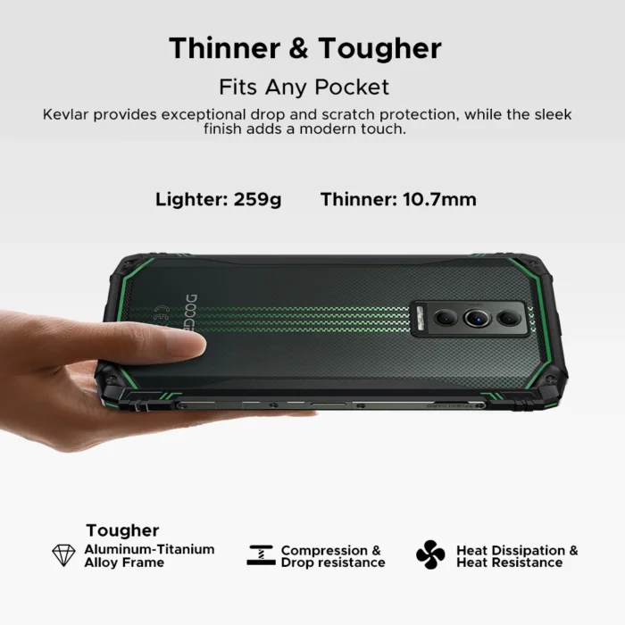 Global Version DOOGEE Blade10 Energy Rugged Phone Ultra-thin Android 15 6150mAh Battery 6.56'' Screen Widevine L1 Smartphone - Image 3
