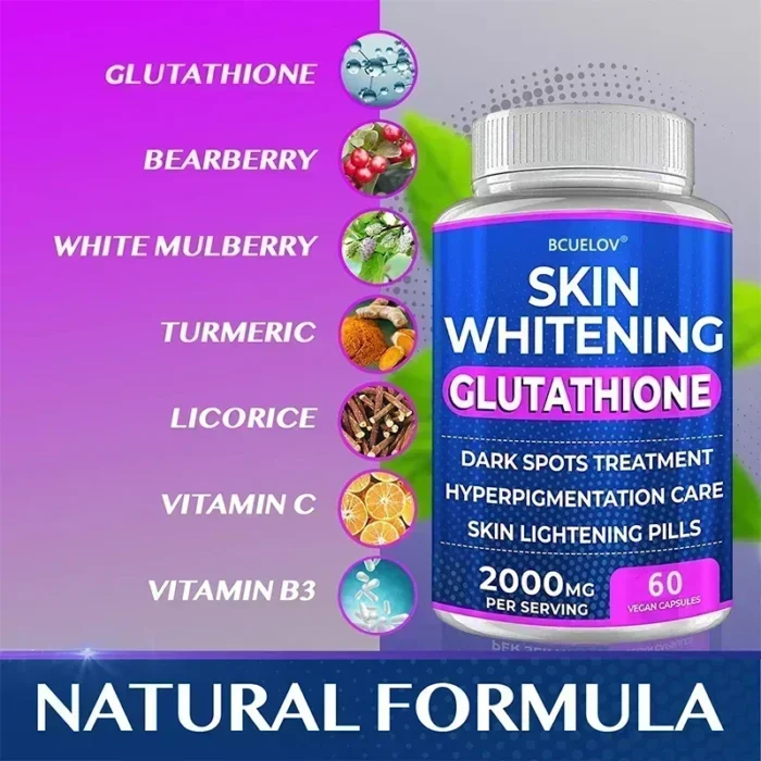 Glutathione Skin Whitening - 2000 mg Glutathione Supplement - Anti-Aging Antioxidant, Skin Nutrition Supplement - Image 3