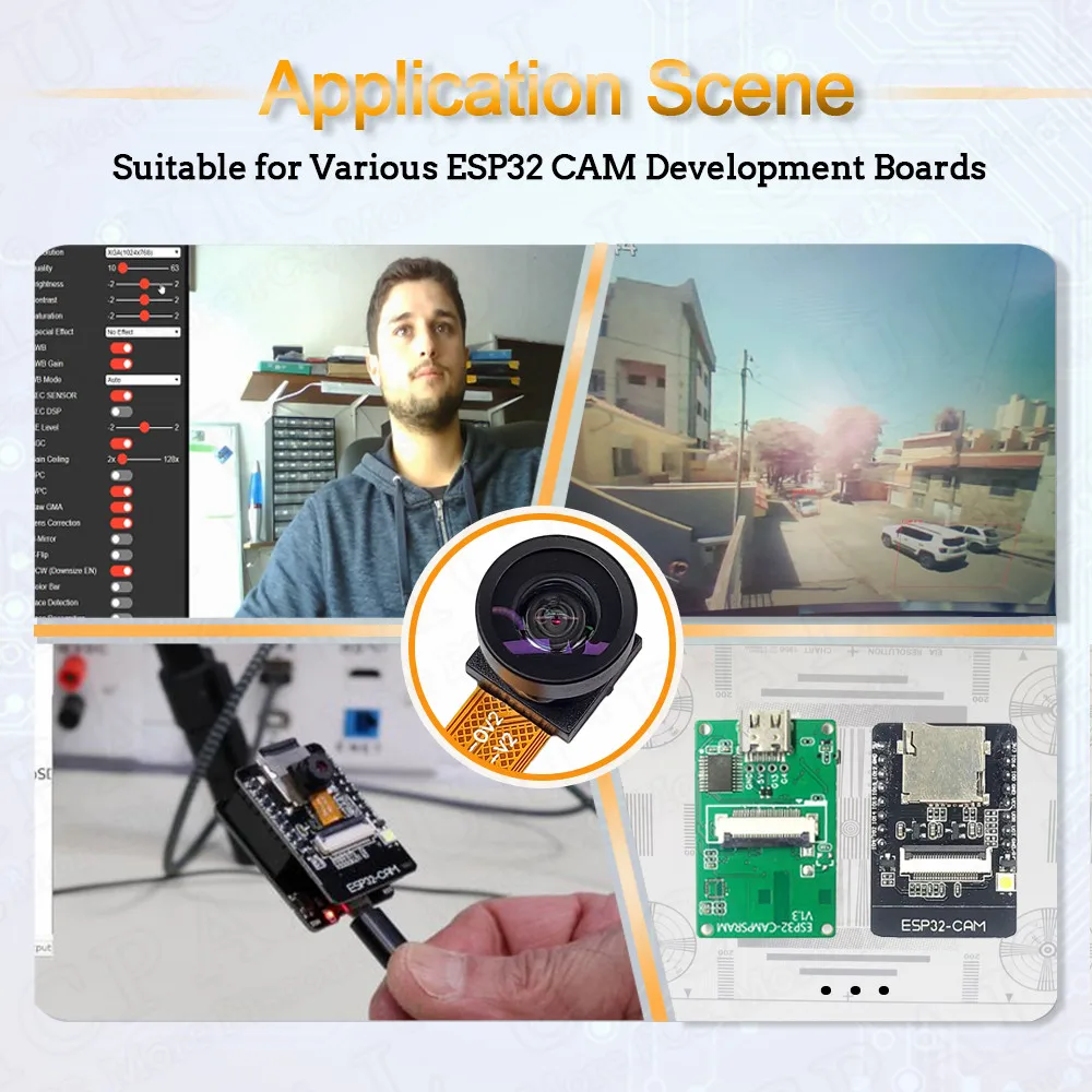 kf-Sb3cedb22520044c8b5bcd514a65c82ddn NEW OV2640 Camera Module for ESP32 CAM Camera Module 2MP 222 200 180 66 120 160 Degree 650nm 850nm Night Vision DVP 24PIN 0.5MM - Image 5