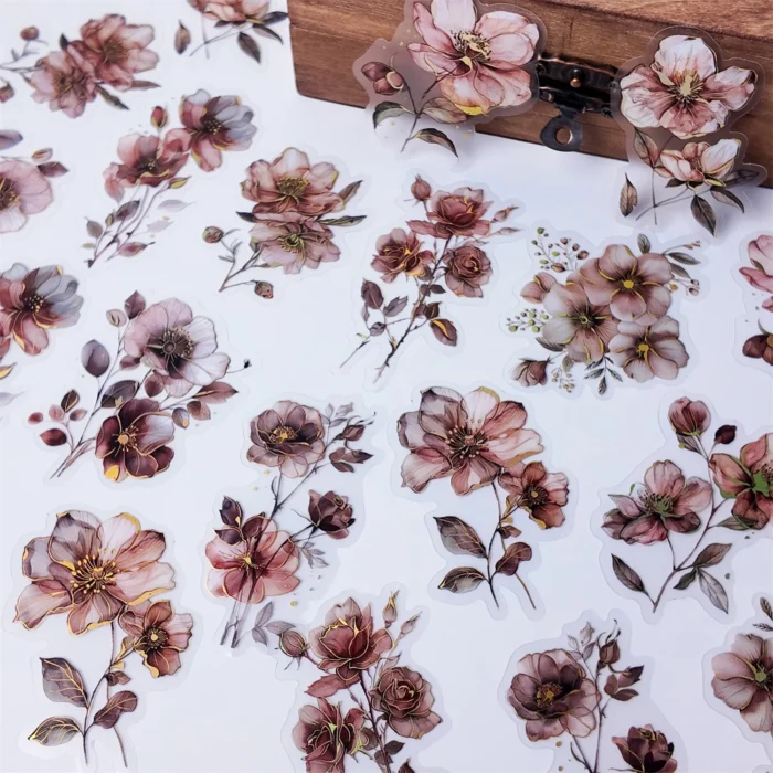 20 pcs Vintage Flower Plant PET Stickers Scrapbook Decorative Sticker Label Diary stationery Junk Journal Planner Materials - Image 6