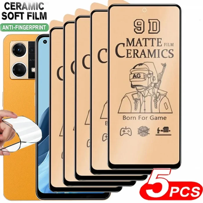 5PCS Soft Matte Ceramic Film For For OPPO Reno 7 8 Pro Plus 7 Z 8 Lite 8T Find X5 X3 Lite A94 A73 A74 A54 Screen Protector Film - Image 1