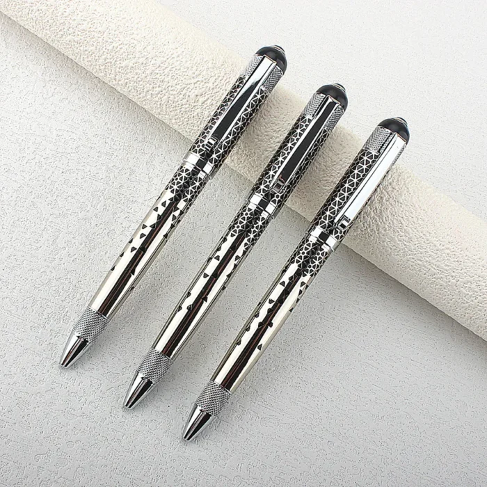 Luxury Metal Ballpoint Pen - Medium Point Twist Closure for Daily Office Writing Blue Ink Stationery School Supplies - Image 3