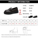 Lucyever Black Pu Leather Platform Loafers for Women Preppy Style Slip On Student Shoes Woman Thick Bottom Single Shoes Size 43 - Image 6
