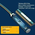 Wireless Bluetooth Earphones Neckband Headphones Gaming Stereo Sports Headset Halter Waterproof Magnetic Earbud with LED Display - Image 4