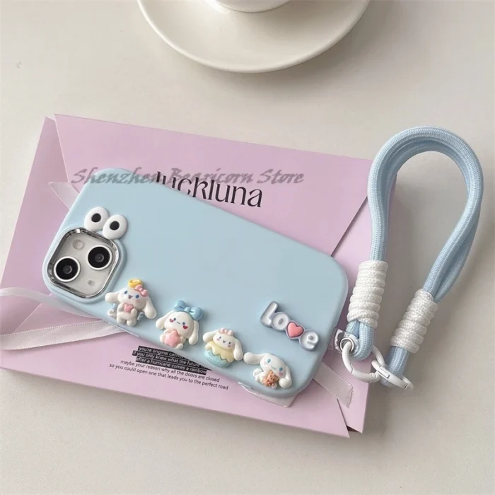 For Huawei Honor 400 300 200 Pro Power 90 Lite 70 60 50 9X Phone Case 3D Cinnamoroll Kitty Cartoon Wrist Strap Eyes Cover - Image 3