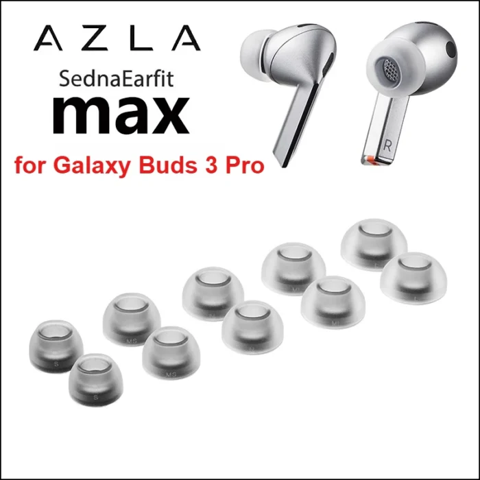 AZLA Max Buds 3 Pro Ear Tips for Galaxy Buds 3 Pro Ear Tips Premium Silicone Earbud Tips SMAPP-Certified Noise Cancellation - Image 1
