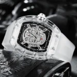 YIKAZE Luxury Quartz Men's Wristwatch Sports Watch for Man Non-Mechanical Trend Automatic Transparent Ghost Head Skull Clock - Image 3