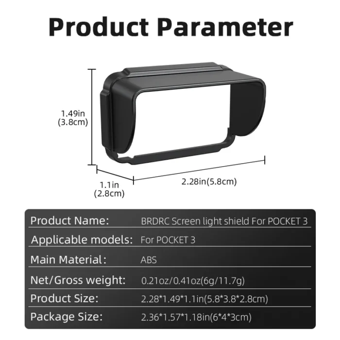 For DJI OSMO POCKET 3 Screen Hood Display Protective Cover Sunshade Lightproof Accessory - Image 6