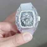 YIKAZE Luxury Quartz Men's Wristwatch Sports Watch for Man Non-Mechanical Trend Automatic Transparent Ghost Head Skull Clock - Image 2