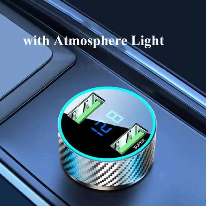 300W USB Car Charger Adapter 2 in 1 Super Fast Charging with Voltage Monitor for Samsung OPPO VIVO Huawei Oneplus iPhone iPad - Image 5